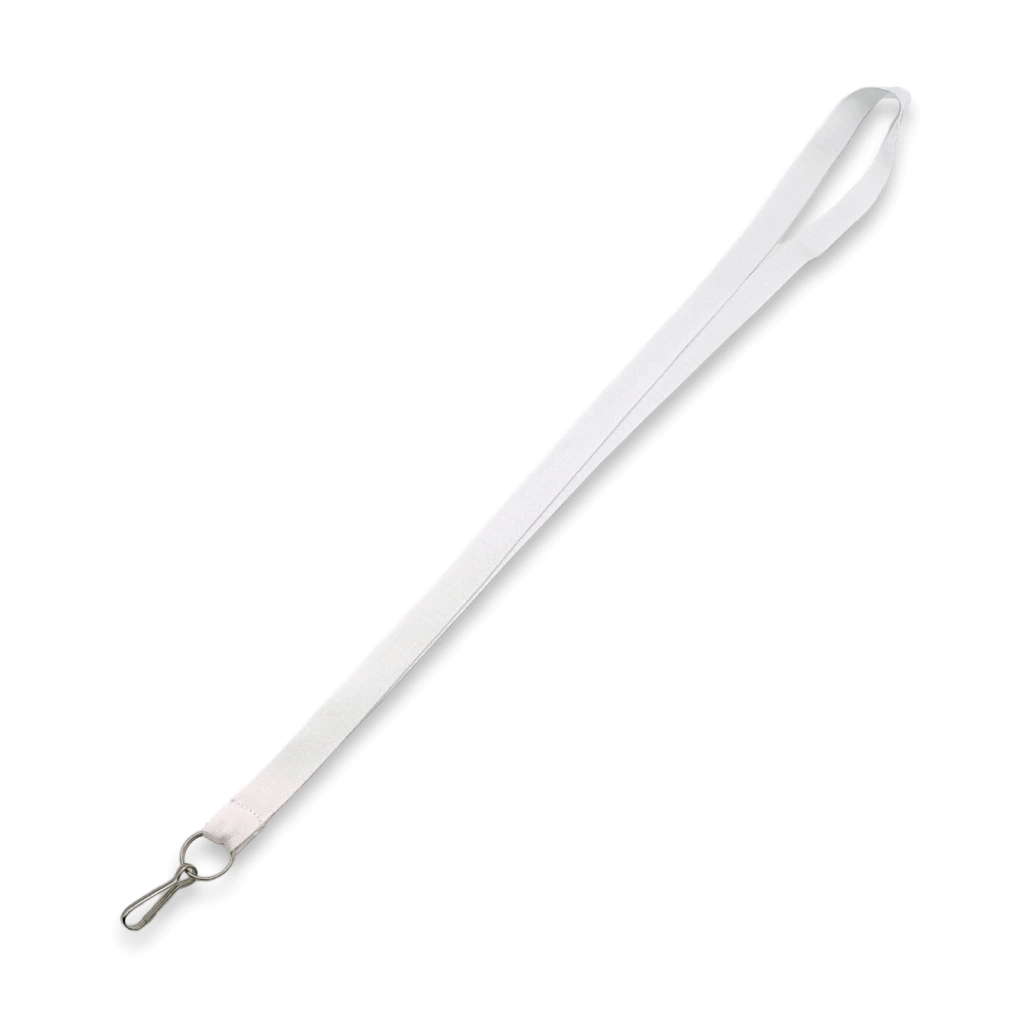 767-cp15aa-blanca-lisa1-e48806cd666f50ce3e16775945734357-1024-1024.webp Cintas Porta credencial de Poliester Blanco 10mm con Aro y Anzuelo - Imagen 1